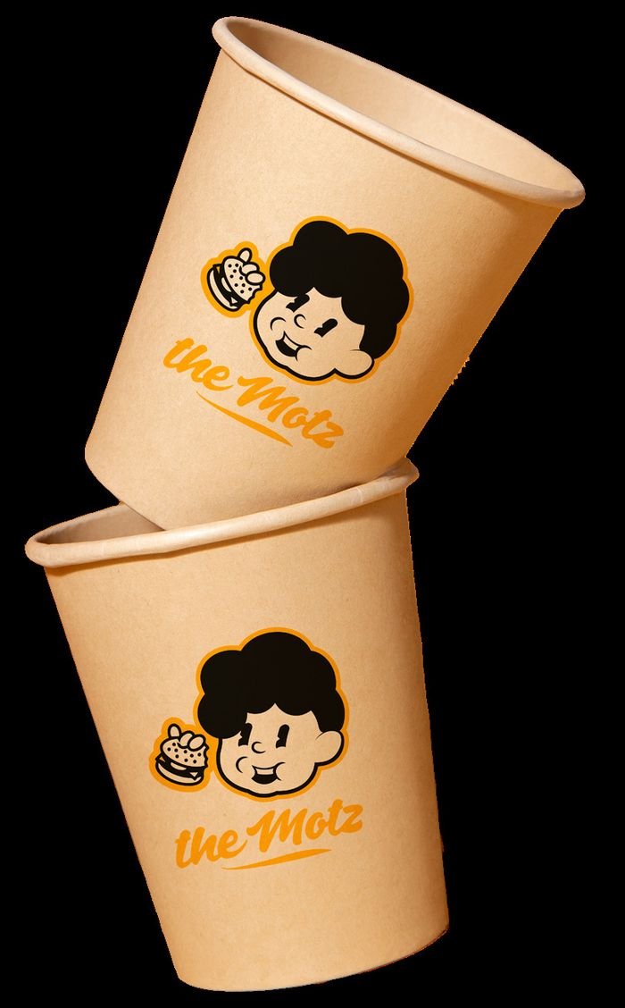 Vasos de polipapel con el personaje de The Motz Burger